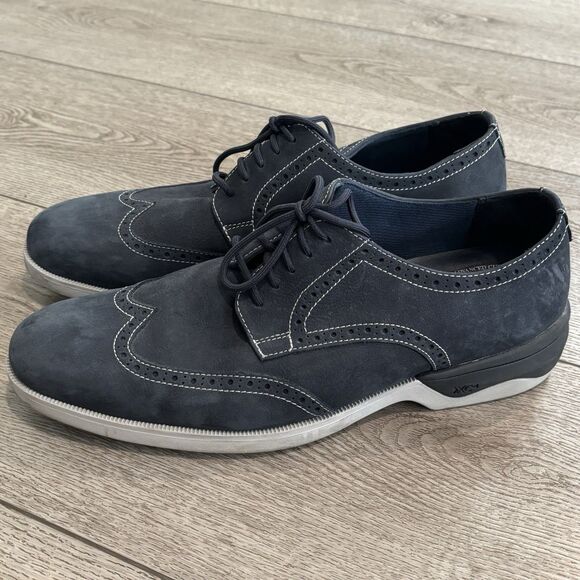 Johnson & Murphy Mens 11 XC4 Elkins Blue Oxford Wingtip Sheepskin Waterproof - Picture 1 of 7